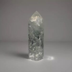 Prehnite Crystal Natural Point Tower, Green Crystals
